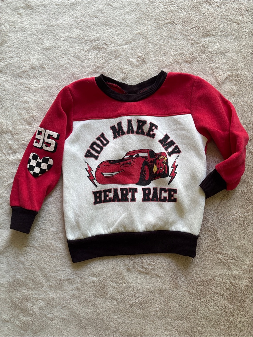 Disney/Pixar Cars Lightning McQueen "You Make My Heart Race" Sweatshirt
